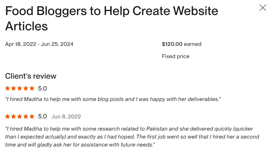 Verified Upwork client review for this project